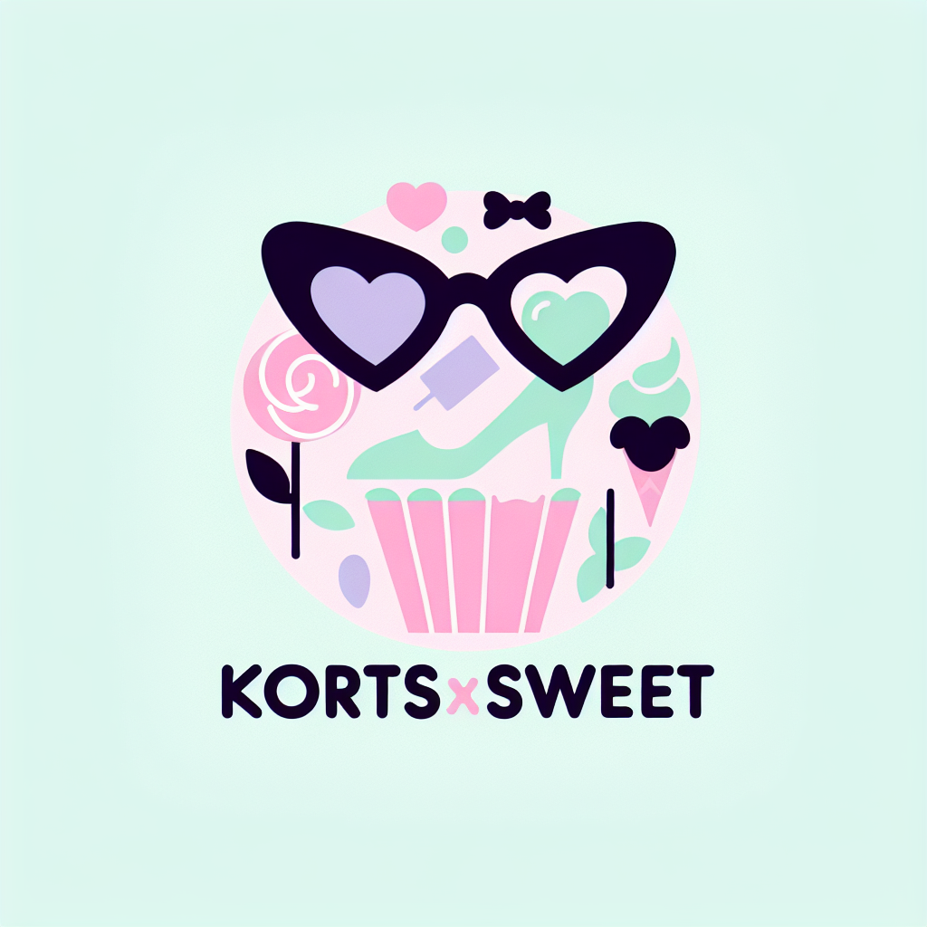 Modern ve eğlenceli bir logo tasarla. Marka adı: kortsxsweet Stil: Genç, tatlı ve stil sahibi. Ögeler: Moda (örneğin bir gözlük ya da ayakkabı silueti) ve tatlı (örneğin bir cupcake, dondurma ya da kalp şekli) temaları bir araya gelsin. Renk paleti: Pastel tonlar (pembe, mint yeşili, açık mor) veya kontrastlı siyah-beyaz üzerine bir tatlı rengi vurgusu. Font: El yazısı veya yuvarlak sans-serif, dostça bir izlenim vermeli. Logo hem sosyal medyada hem tişörtlerde kullanılabilecek esneklikte olmalı.